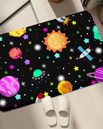Space Rug - Space Rug for Boys Room Solar System Rug Planet Carpet for Kids Outer Space Area Rug Bedroom Boys Kids Rugs for Playroom Galaxy Rugs for Boys Bedroom,Black,2'×3' - LeafyLoom