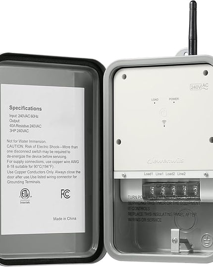 DEWENWILS Pool Pump Timer, Outdoor Smart WiFi Box, Heavy Duty 40A 240VAC 3HP Wireless Controller Timer for Pool, Water Heater, Compatible with Smart Phone, Alexa, Google Assistant, ETL Listed DEWENWILS