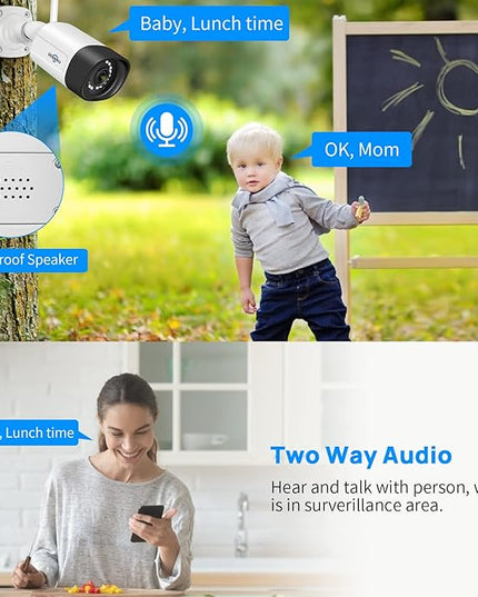 【Wireless Pro,Plug & Play】 Hiseeu 2.5K 5MP WiFi Security Camera System Outdoor,Expandable 16CH 8MP NVR, 1TB HDD,Spotlight,2 Way Audio, IP66 Waterproof, Motion Alert, DC Power Plug-in, 24/7 Recording Hiseeu
