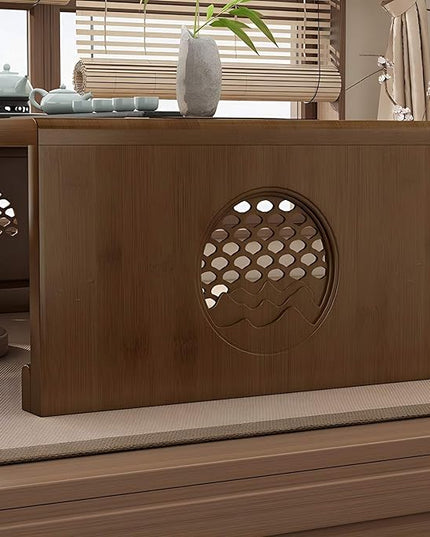 Japanese Table Folding Coffee Table Foldable Floor Table Low Table for Living Room,Dining Room,Tea,Tatami,Home Decoration (47.24 * 19.68 * 12.2 INCH) - LeafyLoom