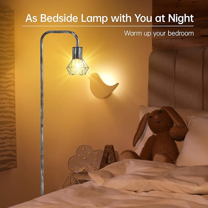 BoostArea Floor lamp,Industrial Floor Lamp,Standing Lamp with 6W LED Bulb,E26 Socket,On/Off Footswitch,Whole Metal,Modern Floor Lamp for Bedroom,Office, Living Room,Rustic,Vintage,Farmhouse - LeafyLoom