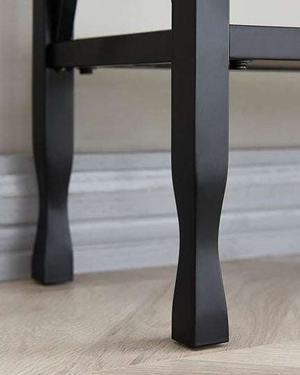 Leick Home 23005 Chisel & Forge Narrow Recliner Side Table with Shelf, Gray/Matte Black - LeafyLoom