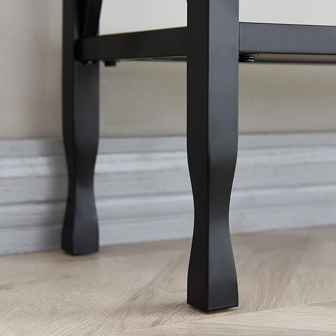 Leick Home 23005 Chisel & Forge Narrow Recliner Side Table with Shelf, Gray/Matte Black - LeafyLoom