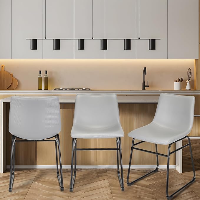 18" Dining Chairs, Dining Chair with Back, Bar Chair for Kitchen, Living Room, Light Grey, Set of 2 - LeafyLoom