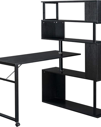 NicBex Laik-DW-00002-DX Desks, 47.2" W x 39.9" D x 60.2" H, Black - LeafyLoom