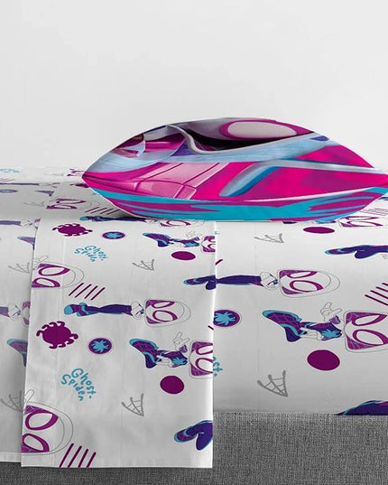 Marvel Spidey & His Amazing Friends Ghost Spider Gwen 4 Piece Toddler Bed Set - Bedding includes Comforter & Sheet Set - Super Soft Fade Resistant Microfiber - LeafyLoom