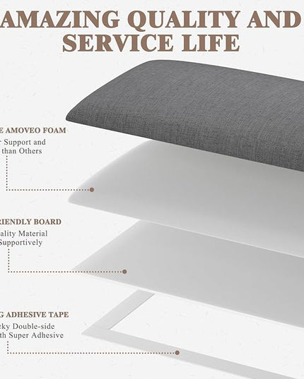 Queen Headboard, Wall Mounted Peel and Stick Headboard, Upholstered Tufted Bed Headboard for Queen Size Bed, Floating Dorm Bedroom Tall Headboard Soundproof Wall Panels (9 Panels, 10"x24") - LeafyLoom