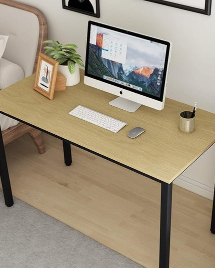 SogesGame Computer Desk, 47.2 inches Small Office Desk Computer Table Study Writing Desk Workstation for Home Office, Teak Dining Table - LeafyLoom