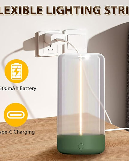Mini Minimalist Table Lamp Cordless LED Desk Lamp Rechargeable Modern Night Lights Portable Nightstand Lamps Unique Ambient Light Mood Lighting for Bedroom, Beside, Nursery - LeafyLoom