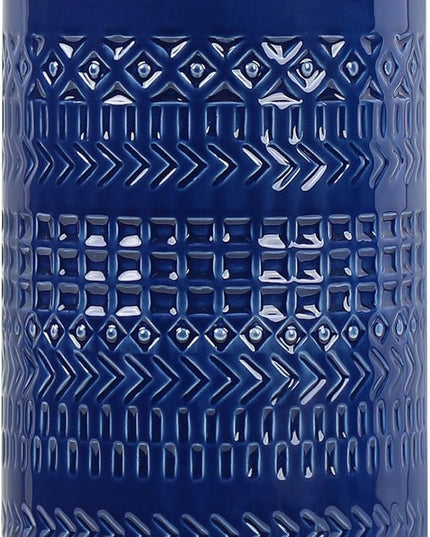 Navy Blue Table Lamp 24.5", Modern Bedside Lamp Blue Ceramic Table Lamps for Living Room 3-Way Dimmable Entryway Lamp Nightstand Lamp Farmhouse Lamp for Home Office Bedroom, Bulb Included - LeafyLoom