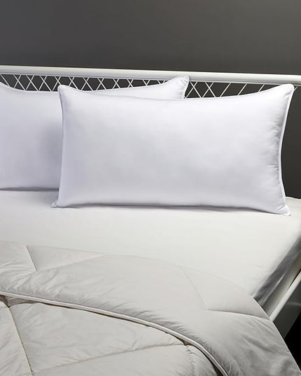 Amazon Basics Down-Alternative Pillows, Soft Density for Stomach and Back Sleepers - 20 x 36 inches, 2-Pack, White - LeafyLoom