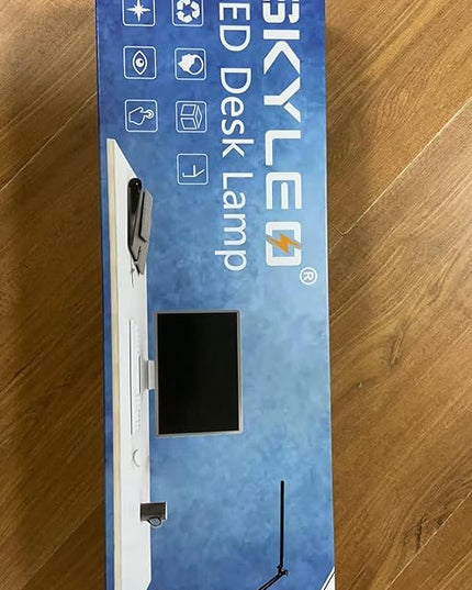 SKYLEO Desk Lamp - 31.5" Desk Light - 5 Color Modes X 11 Brightness Levels - Adjustable Swing Arm - Timmer & Memory Function - 12W Study Lamp - White - LeafyLoom
