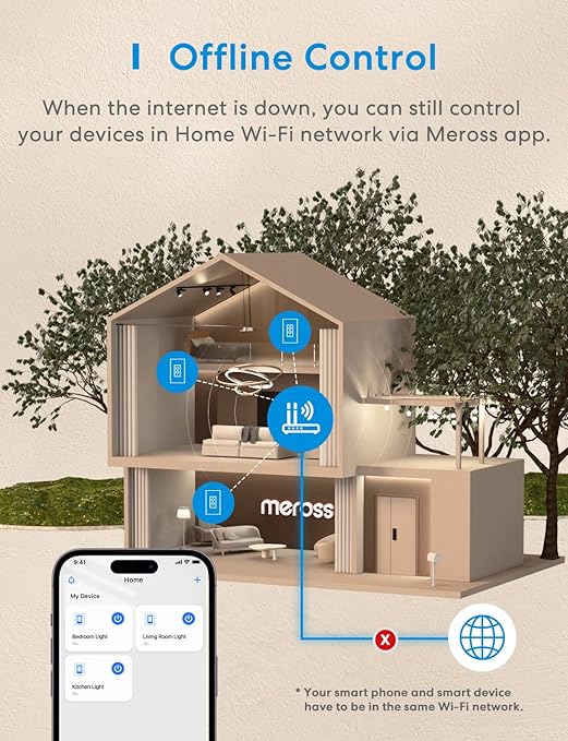 meross 4 Pack Smart Dimmer Switch Single Pole Supports Apple HomeKit, Alexa Google Assistant & SmartThings, 2.4Ghz WiFi Light Switch for Dimmable LED, Neutral Wire Required, Remote Control Schedule meross