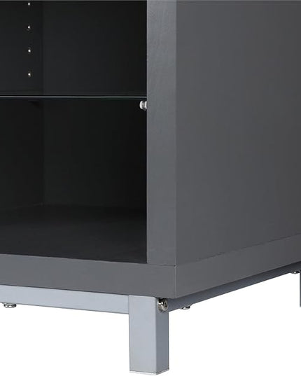 Ameriwood Home Lumina Fireplace Stand, TVs up to 70", Graphite Gray - LeafyLoom