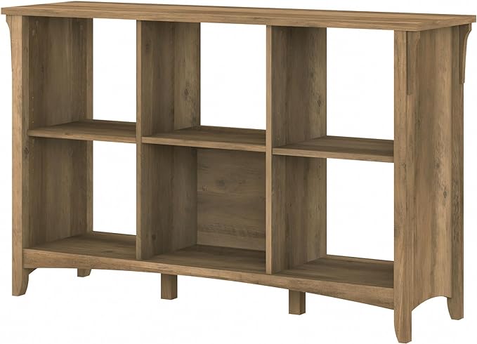 Bush Furniture BSH24463037 Salinas 6-Shelf 30-Inch H Cube Bookcase, Reclaimed Pine - LeafyLoom