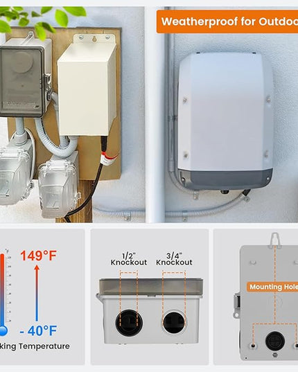 SURAIELEC WiFi Pool Timer, Outdoor Indoor Smart Switch, 40 AMP, 2HP, 120, 240, 277 VAC, Heavy Duty Pool Controller Light Timer Box for Pool Pump, Water Heater, Spa, Powerful Electrical Appliances SURAIELEC