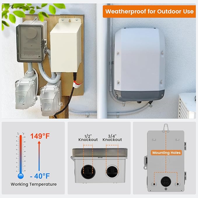 SURAIELEC WiFi Pool Timer, Outdoor Indoor Smart Switch, 40 AMP, 2HP, 120, 240, 277 VAC, Heavy Duty Pool Controller Light Timer Box for Pool Pump, Water Heater, Spa, Powerful Electrical Appliances SURAIELEC