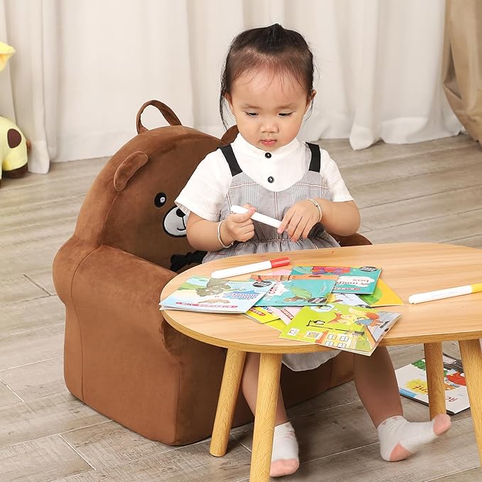 Cuddly Toddler First Chair, Premium Character Chair, Brown Bear, 18 month up to 3 Years - LeafyLoom