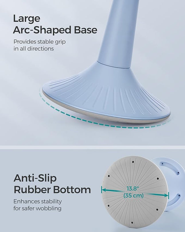 SONGMICS Kids Wobble Chair, Wiggle Stool for Kids Ages 8-12, Comfortable 60D Foam Seat, Breathable Fabric, Anti-Slip Base, 18.1-Inch High, Tool-Free Assembly, Pale Blue and Dove Gray UOSC010Q01 - LeafyLoom