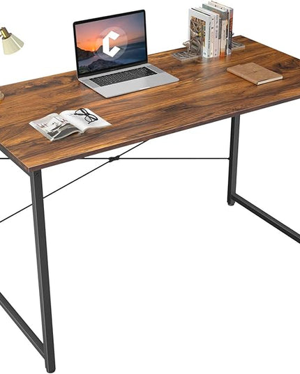 BANTI Computer Desk, 40 inch Home Office Desk, Modern Simple Style PC Table for Home, Office, Study, Writing, Deep Brown - LeafyLoom