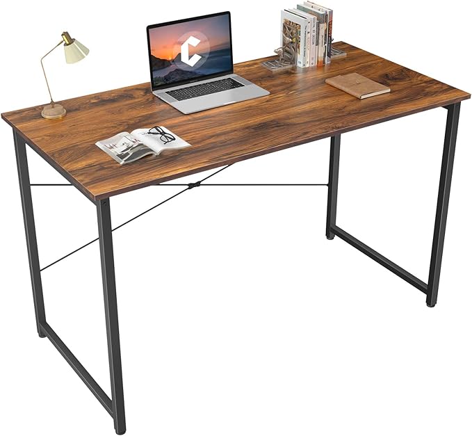 BANTI Computer Desk, 40 inch Home Office Desk, Modern Simple Style PC Table for Home, Office, Study, Writing, Deep Brown - LeafyLoom