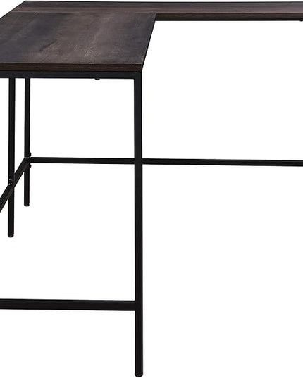 OSP Home Furnishings Contempo L-Shaped Desk, Ozark Ash - LeafyLoom