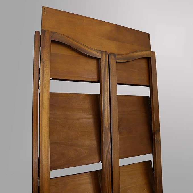 Casual Home Stratford 5-Shelf Folding Bookcase-Warm Brown - LeafyLoom