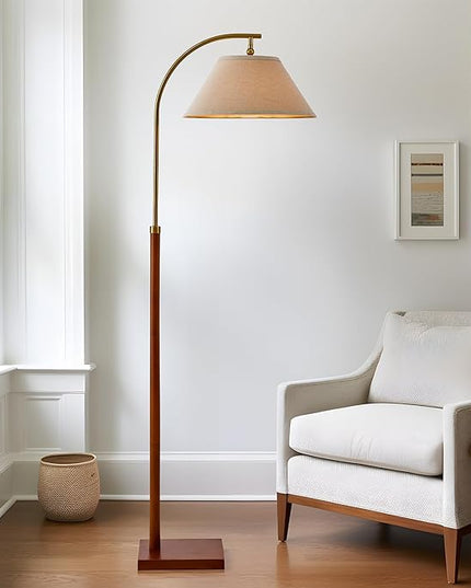 63" Gold Floor Lamp for Living Rooms Tall Arc Standing Lamps for Bedrooms Tall Lamps with Foot Switch for Bedroom - LeafyLoom