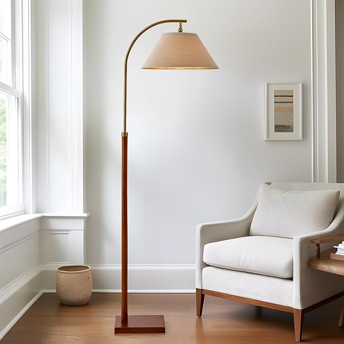 63" Gold Floor Lamp for Living Rooms Tall Arc Standing Lamps for Bedrooms Tall Lamps with Foot Switch for Bedroom - LeafyLoom