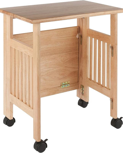 Winsome Mission 2-Shelf Wood Mobile Printer Stand, Brown (81628) - LeafyLoom