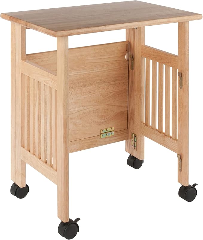 Winsome Mission 2-Shelf Wood Mobile Printer Stand, Brown (81628) - LeafyLoom