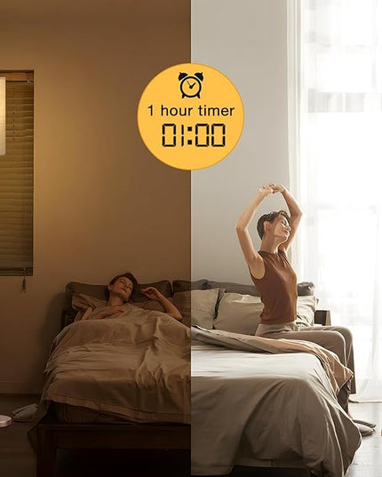 Ambimall 64'' Floor Lamps for Living Room with Remote Control and Stepless Dimmable Colors Temperature & Brightness, 9W Bulb Included(Beige Lampshade & Brown Pole) - LeafyLoom