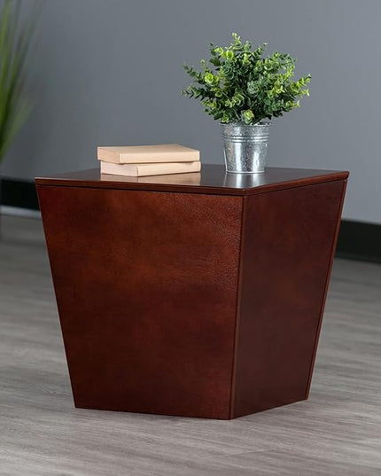 Winsome Trading, Inc. Mezo Cube Storage, Walnut 18.5 inches - LeafyLoom