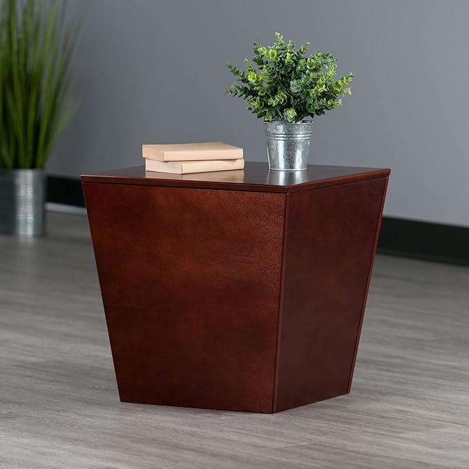 Winsome Trading, Inc. Mezo Cube Storage, Walnut 18.5 inches - LeafyLoom