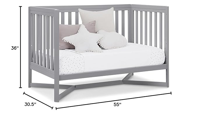 Delta Children Tribeca 4-in-1 Baby Convertible Crib, Grey - LeafyLoom