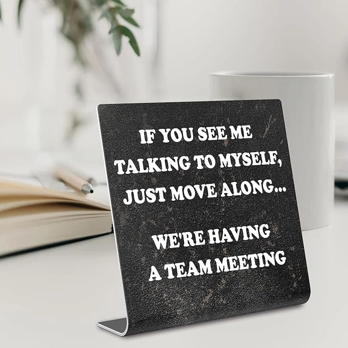 Funny Office Desk Signs, Funny Coworker Gifts for Women Friends, Boss, Colleague, Humorous Decorations On Shelf Table Desk for Home Office dksg14 - LeafyLoom