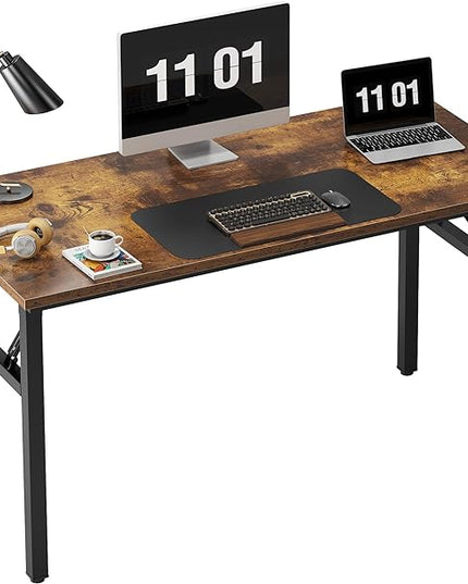 Need 47 inches Computer Desk Office Desk Folding Table with BIFMA Certification Computer Table Workstation, Rustic Brown AC5FB-120 - LeafyLoom