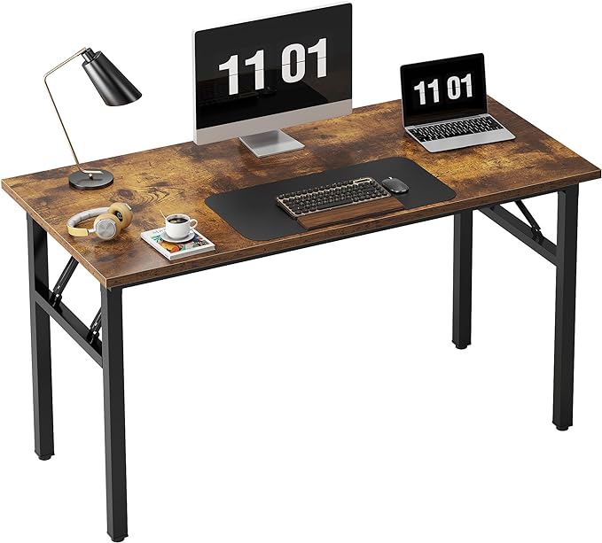 Need 47 inches Computer Desk Office Desk Folding Table with BIFMA Certification Computer Table Workstation, Rustic Brown AC5FB-120 - LeafyLoom