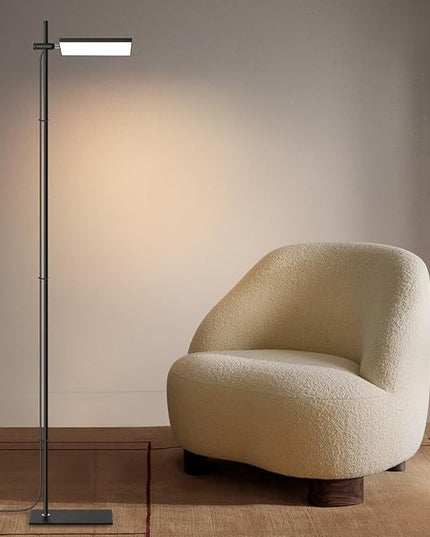 Modern Floor Lamp, 360 Degree Rotation Sky LED floor lamp Office Lighting, Bright LED Standing Pole Light, Tall lamps for Living Room,Bedroom,Reading,Study Room (Black) - LeafyLoom