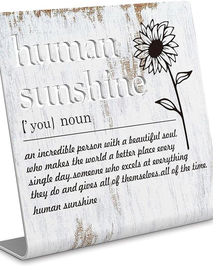 Human Sunshine Definition Desk Signs Funny Appreciation Gifts for Women Thank You Gift for Friends Teacher Coworker Doctor Nurse Gift for Mom Aunt Sister Sunshine Party Decorations XLK11 - LeafyLoom