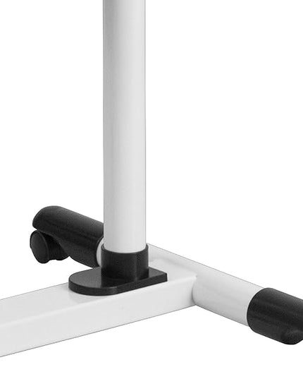 Flash Furniture Macon White Adjustable Height Steel Mobile Computer Desk - LeafyLoom