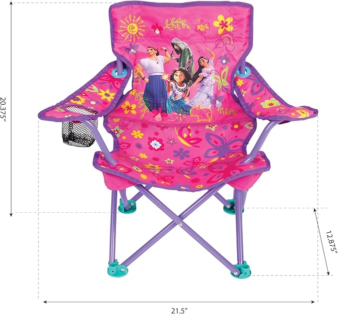 Disney's Encanto Kids Chair Foldable for Camping, Sports or Patio with Carry Bag, Toddlers 24M+ - LeafyLoom