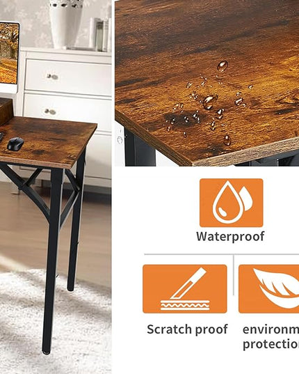 TEMI Foldable Desks for Small Spaces - Quick and Easy Setup Portable Desk. Folding Table for Office, Bedroom, or Outdoor Activities. Small Foldable Desk Functions, as a Computer Table and Study Desk - LeafyLoom
