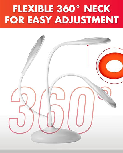 Mito Red Light - Red Light Lamp - Portable & Flexible Red Table Lamp - Cordless Lamp, Rechargeable Reading Lamp - Red Light Reading Light - Red Light for Bedroom & Desk - LeafyLoom