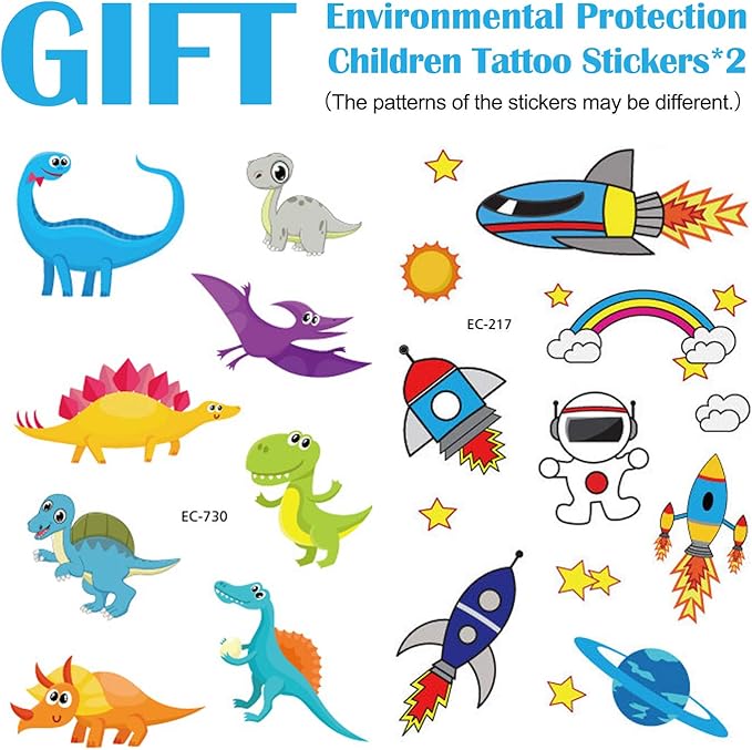 Georgie Porgy Slide Torch Projector Toys Flashlight for Kids Educational Toys Science Set Wall Ceiling Tents Night Lamp for Boys Girls with 2pcs Tattoo Stickers (Outer Space + Dinosaur) - LeafyLoom