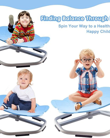 Autism Kids 360° Spinning Swivel Chair.Spinning Chair for Kids Sensory, Kids Swivel Chair Sensory, Sensory Toy Chair, Carousel Spin Sensory Chair, Training Body Coordination (Sky blue) - LeafyLoom