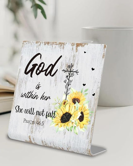 Religious gifts for Women Friends Prayer Room Decor for Office Desk Scripture Inspirational Home Decor Gifts for Her, Mom,Sister, Friends, Coworker Birthday Gifts for Women Catholic XUV02 - LeafyLoom