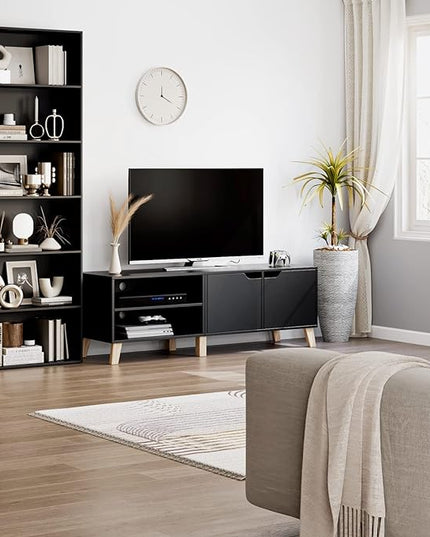 FOTOSOK 6-Tier Open Bookcase and Bookshelf, Freestanding Display Storage Shelves Tall Bookcase for Bedroom, Living Room and Office, Black - LeafyLoom