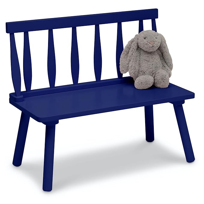 Delta Children Windsor Bench, Navy - LeafyLoom