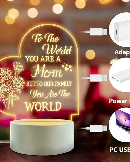 Lovely Mother-Best Mom Birthday Gifts from Daughter Son，Mom Night Light，Room Decoration Mom's - LeafyLoom